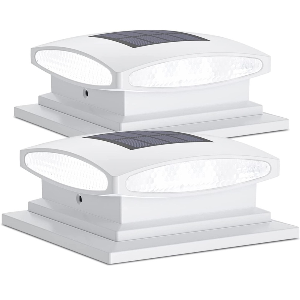 2 Solar Post Cap Lights Outdoor